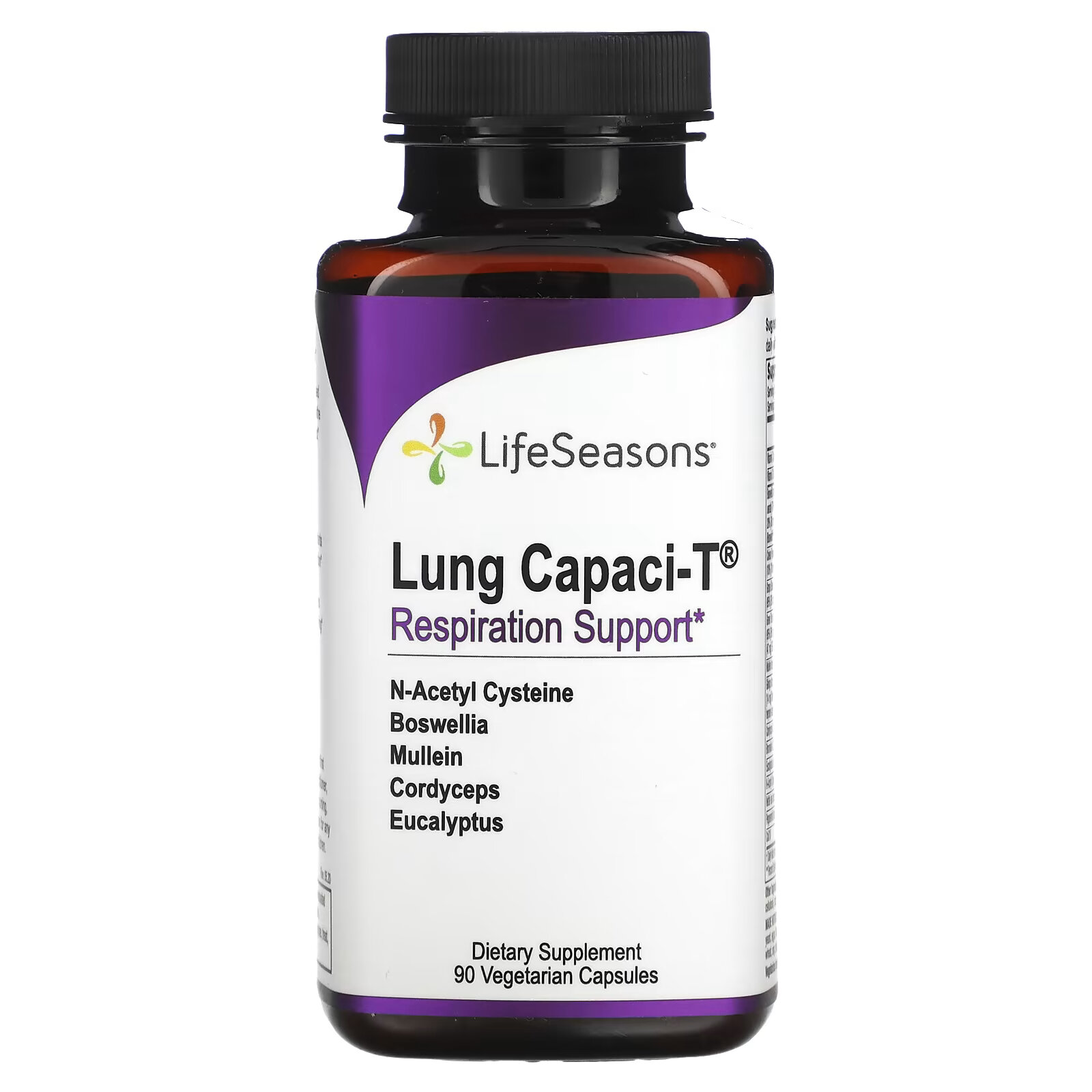 LifeSeasons, Lung Capaci-T, 90 вегетарианских капсул lifeseasons здоровые суставы mobili t 20 вегетарианских капсул