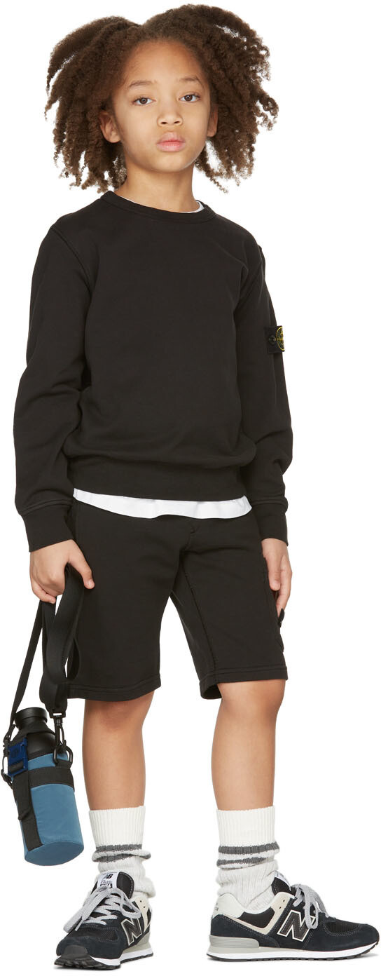 

Детская черная классическая толстовка Stone Island Junior