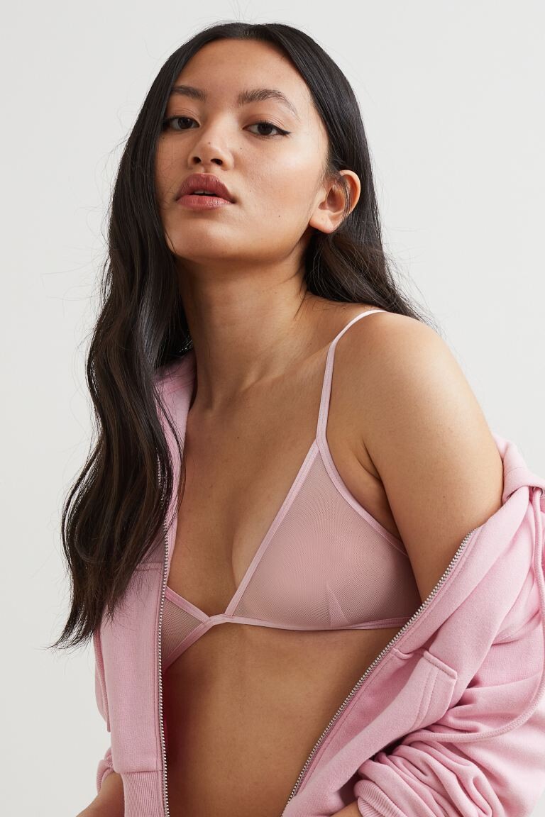 

Комплект из 2 сетчатых бюстгальтеров H&M, оранжевый/светло-розовый/белый
