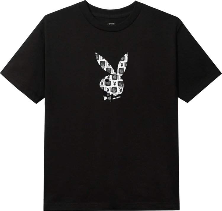 Футболка Anti Social Social Club x Playboy Checkered Tee 'Black', черный - фото