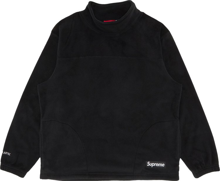 Пуловер Supreme x Polartec Mock Neck Pullover 'Black', черный пуловер supreme x polartec half zip pullover natural кремовый