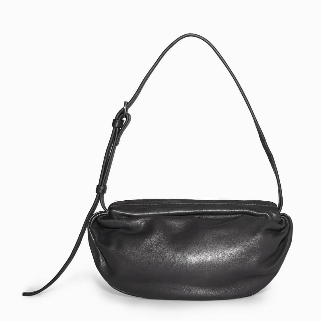 

Сумка COS Gathered Leather Shoulder, черный