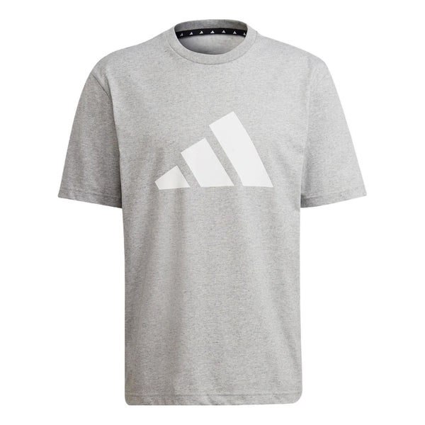 Футболка Men's adidas Logo Printing Pattern Round Neck Pullover Short Sleeve Gray T-Shirt, серый