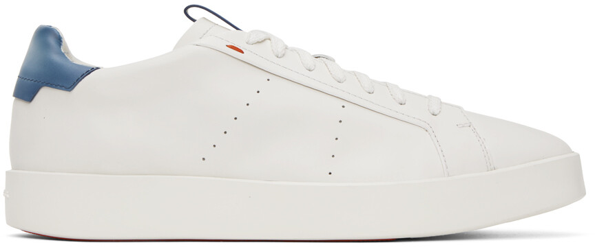 

Белые кожаные кеды Santoni
