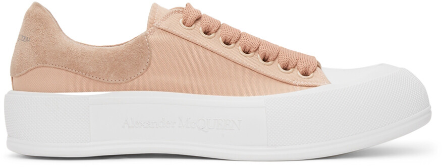 

Розовые кружевные кеды-кеды Deck Alexander McQueen