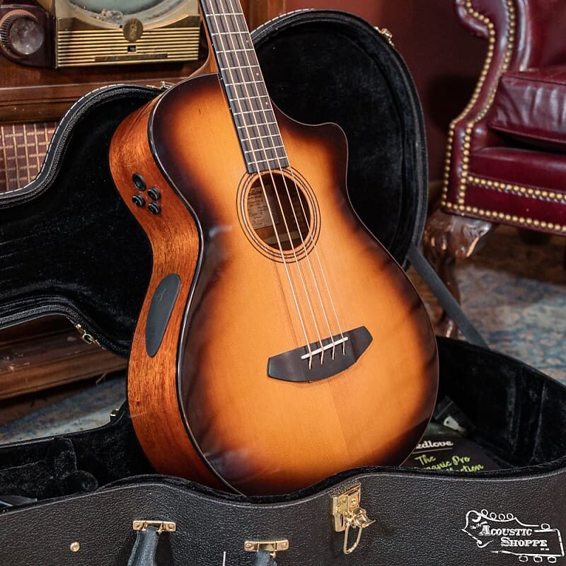 

Breedlove Organic Pro Solo Concerto Red Cedar/African Mahogany Edgeburst Cutaway Acoustic Bass со звукоснимателем Fishman #9796 SLCO44BCERCAM