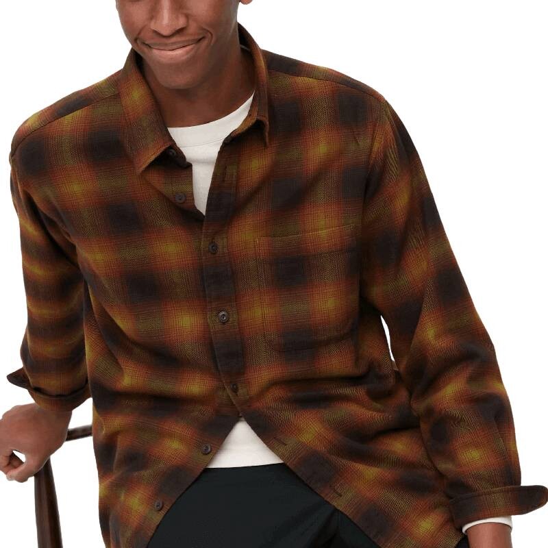 

Рубашка Uniqlo Flannel Checked, горчичный