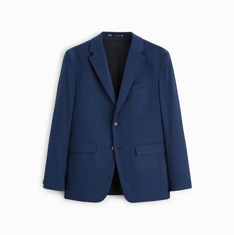 

Пиджак Zara Textured Suit, синий