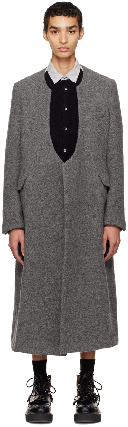 

Серое пальто с открытым передом Comme des Garçons Homme Plus