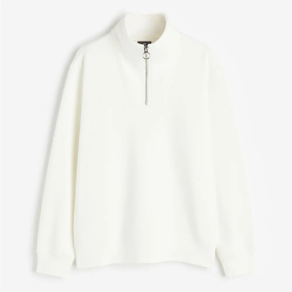 

Свитшот H&M Regular Fit Half-zip, белый