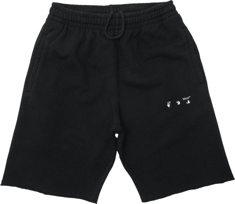 Спортивные шорты Off-White Sprayed Caravaggio Sweatshort 'Black/White', черный - фото