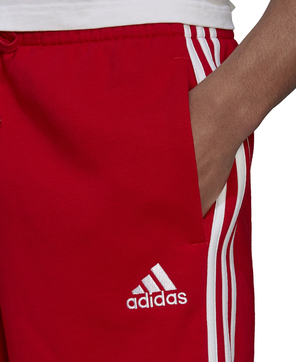 Adidas 3 sale stripe fleece shorts