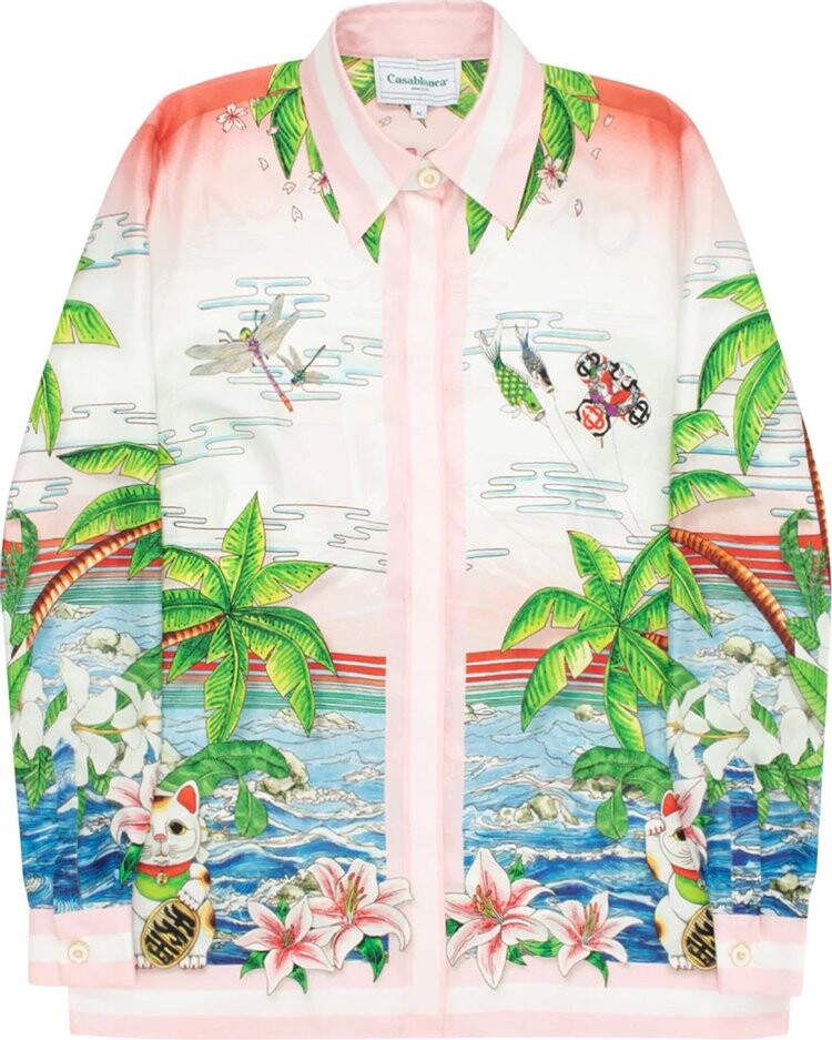 

Рубашка Casablanca Printed Classic Silk Shirt 'Sunset', разноцветный