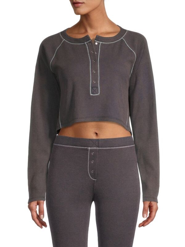 

Укороченный топ Free People Early Night Intimately, washed black