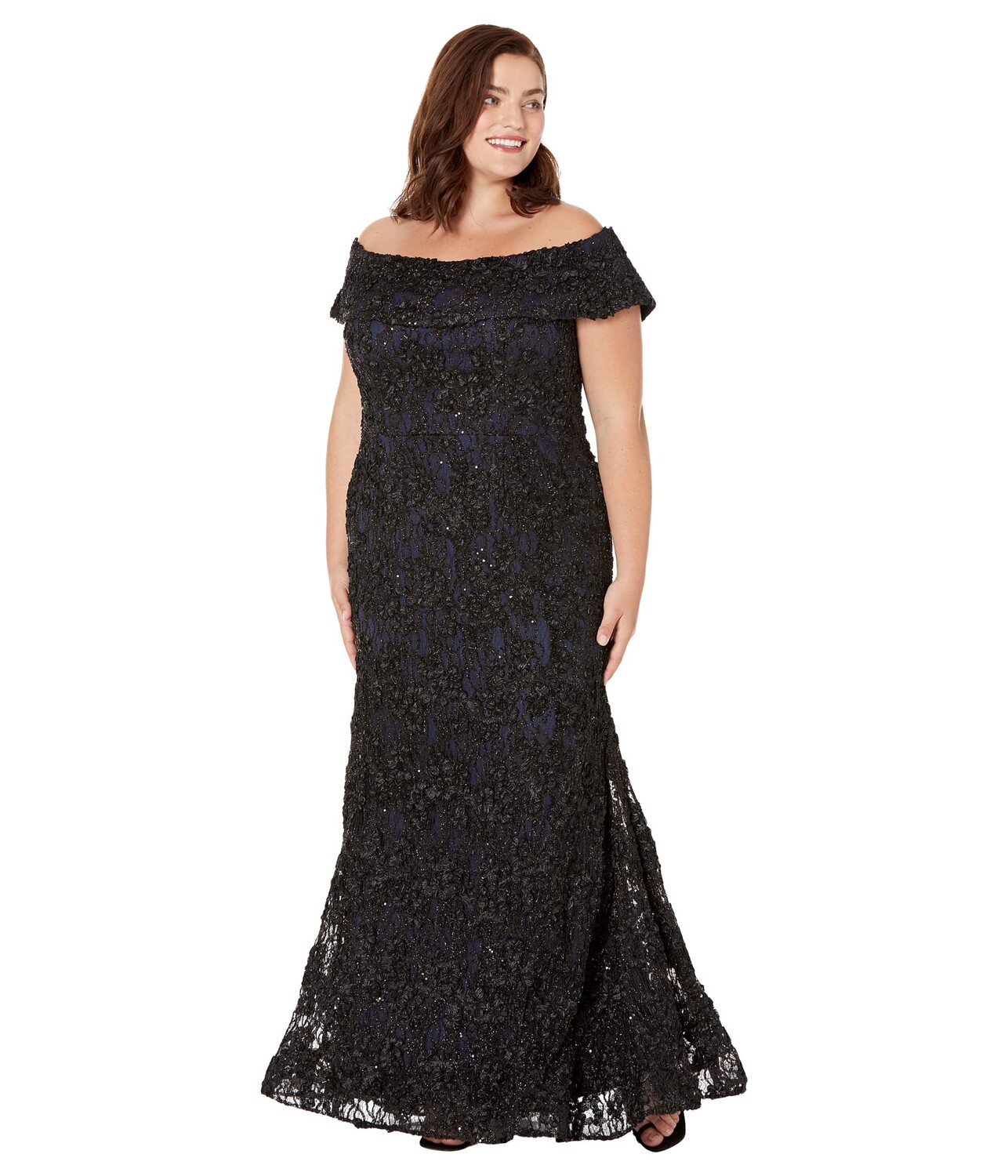 

Платье XSCAPE, Plus Size Off-the-Shoulder Long Lace Dress