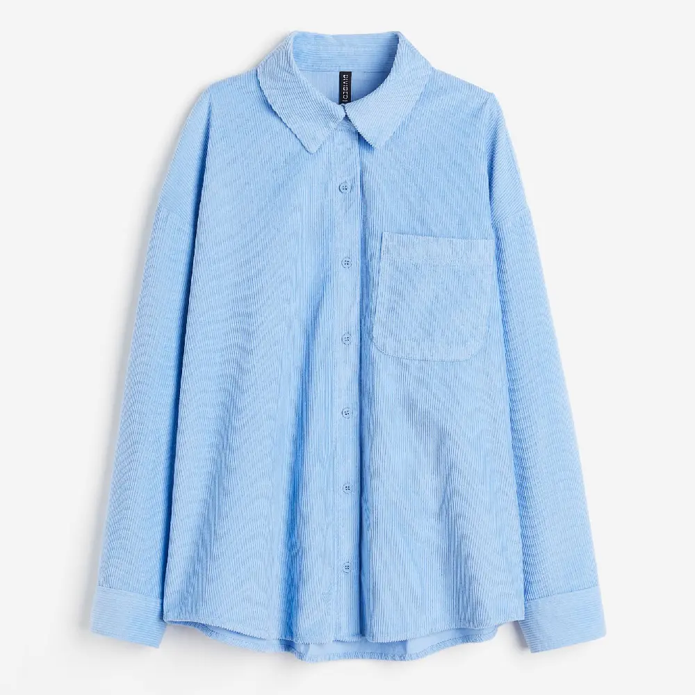 

Куртка-рубашка H&M Oversized Corduroy, синий