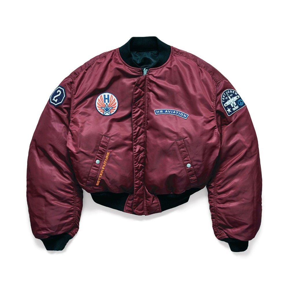 

Двусторонняя куртка H&M H2 Bomber, черный/бордовый
