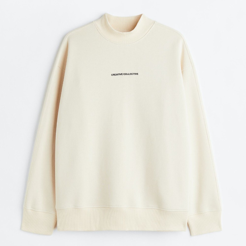 

Свитшот H&M Relaxed Fit Creative Collective, кремовый, Бежевый