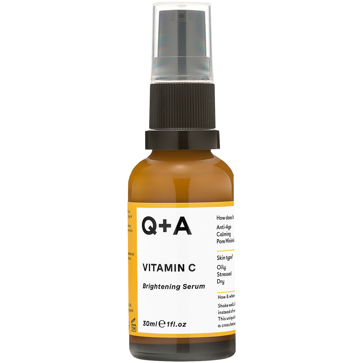 Q+A Vitamin C сыворотка для лица, 30 мл осветляющая сыворотка для лица q a vitamin c 30 мл