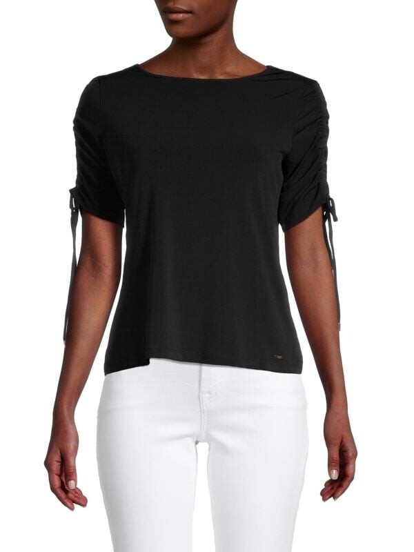 

Топ с рюшами Carmen Marc Valvo Black