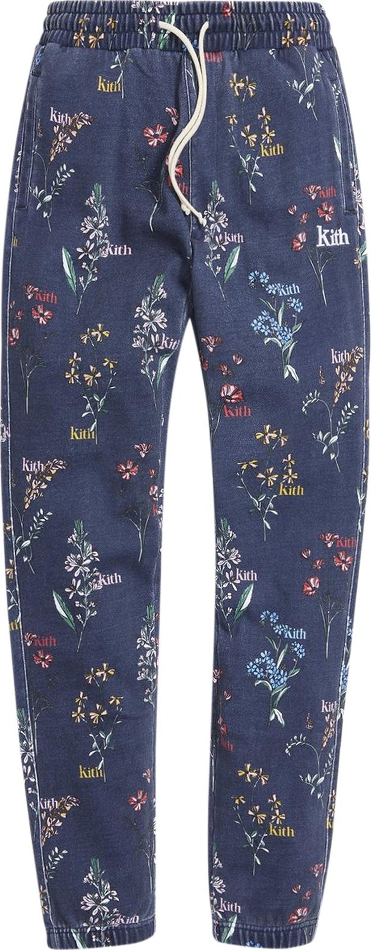 Спортивные брюки Kith Botanical Floral Williams I Sweatpant 'Nocturnal', синий - фото