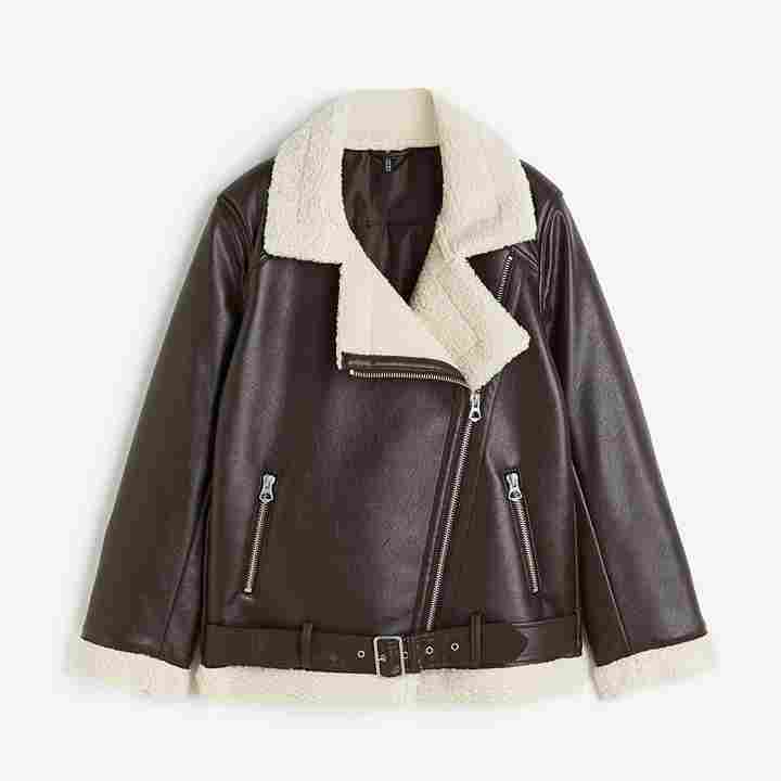 Куртка H&M Aviator, темно-коричневый