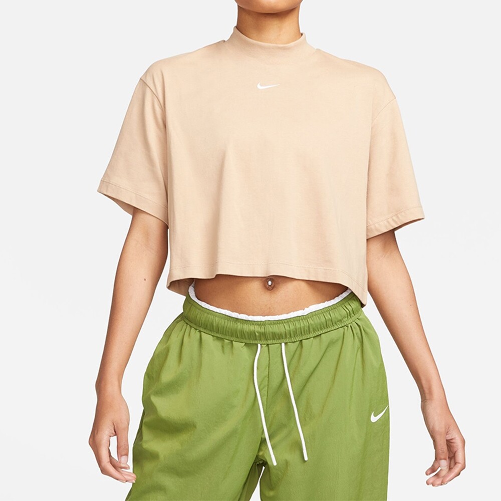 

Футболка Nike Sportswear Essential Women's Boxy Mock-Neck, бежевый