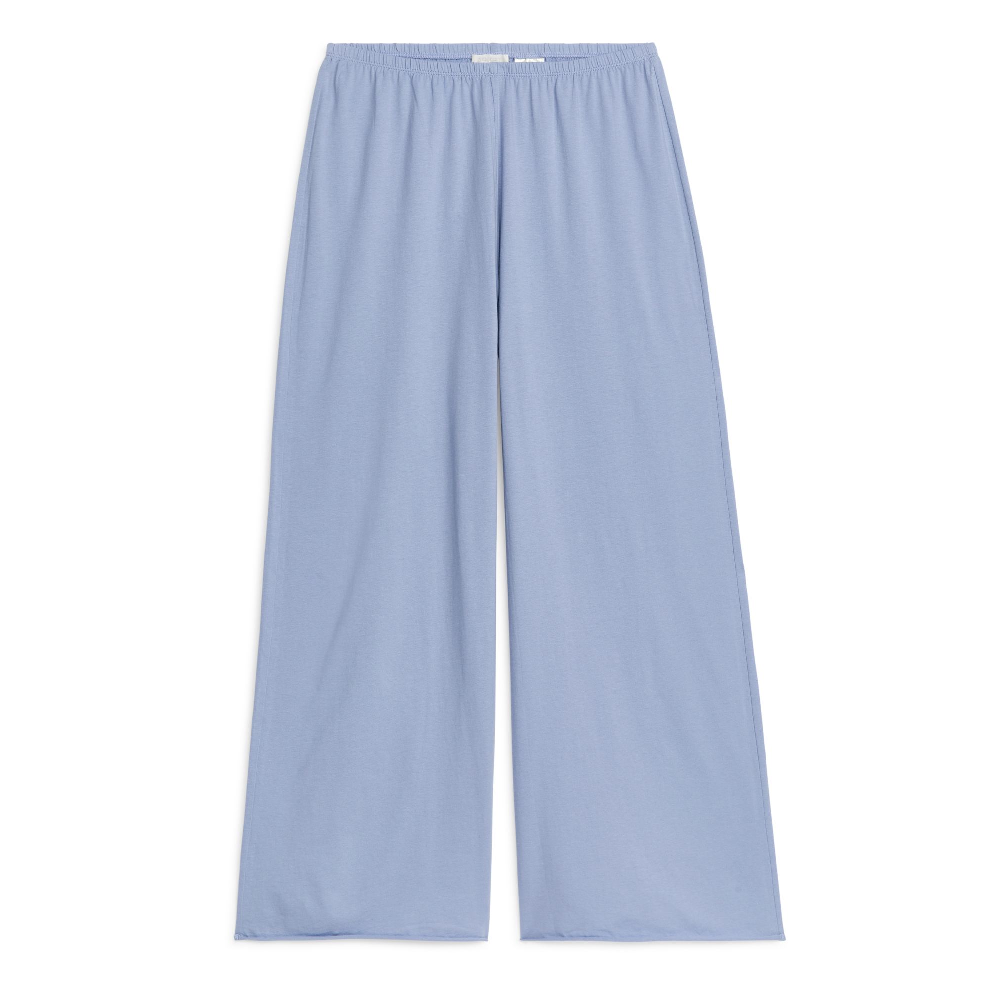 Пижамные брюки Arket Cotton, синий брюки женские прямые с завышенной талией базовые цветные непрозрачные драпированные повседневные белые брюки с широкими штанинами подхо