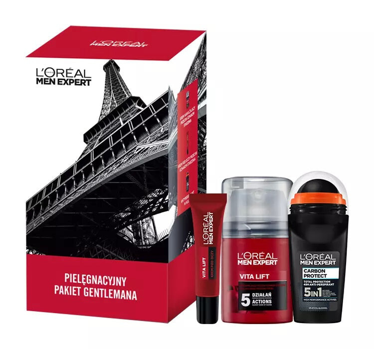 

L'Oreal Paris Men Expert Vita Lift Set Антивозрастной увлажняющий крем 50 мл + Антивозрастной крем для глаз 15 мл + Карбоновый антиперспирант 50 мл