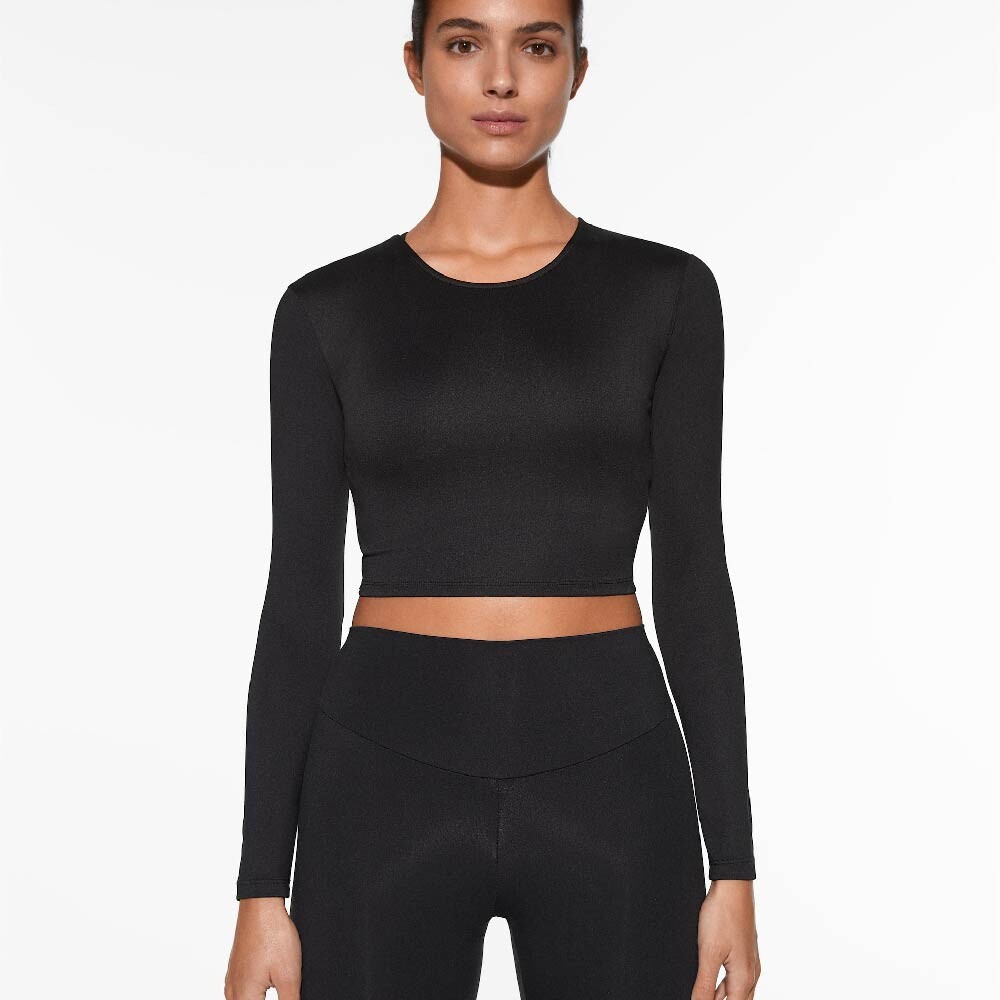 

Топ Oysho Comfortlux Back Long-sleeved, черный