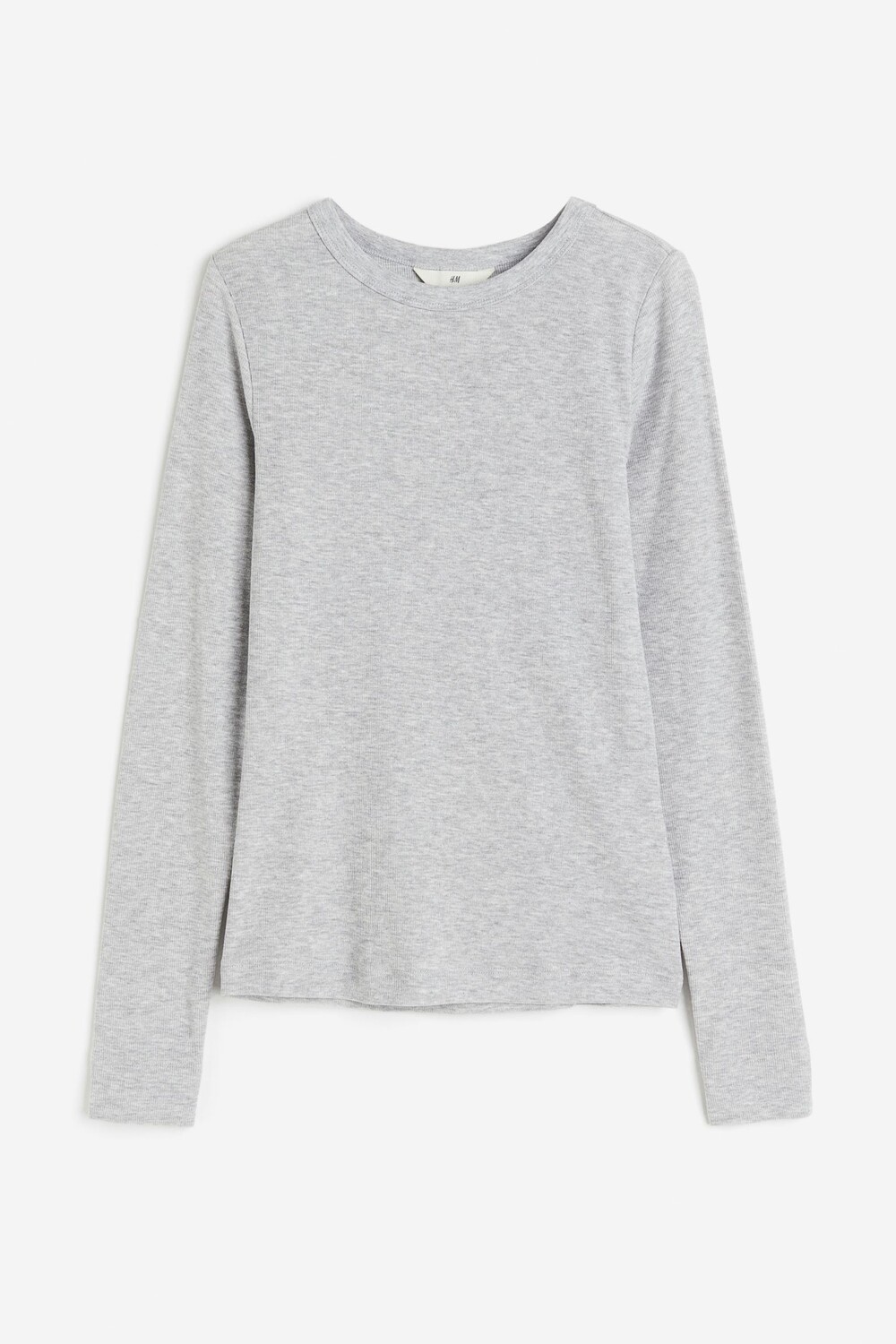 

Лонгслив H&M Ribbed Modal-blend, светло-серый