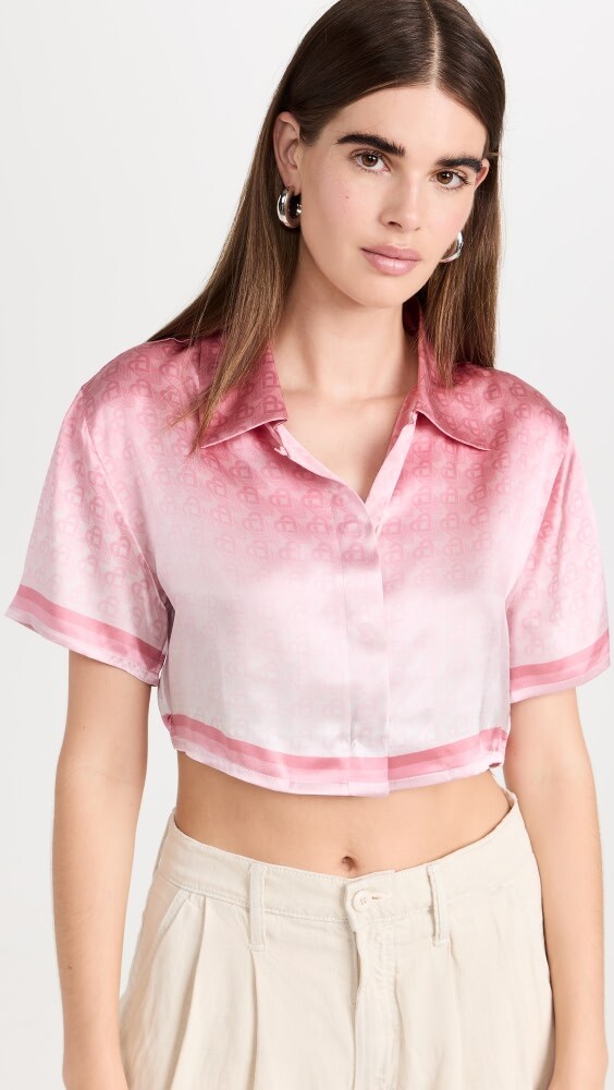 

Рубашка Casablanca Cuban Collar Cropped Silk