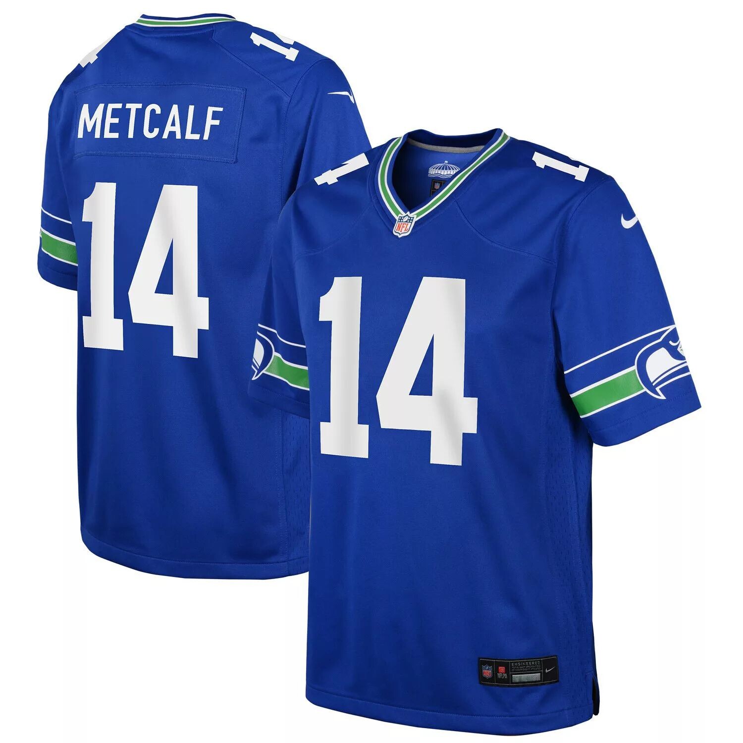

Молодежная игровая майка Nike DK Metcalf Royal Seattle Seahawks Throwback Player Nike