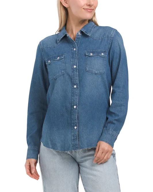 

Джинсовая рубашка в стиле вестерн Lucky Brand, цвет Denim