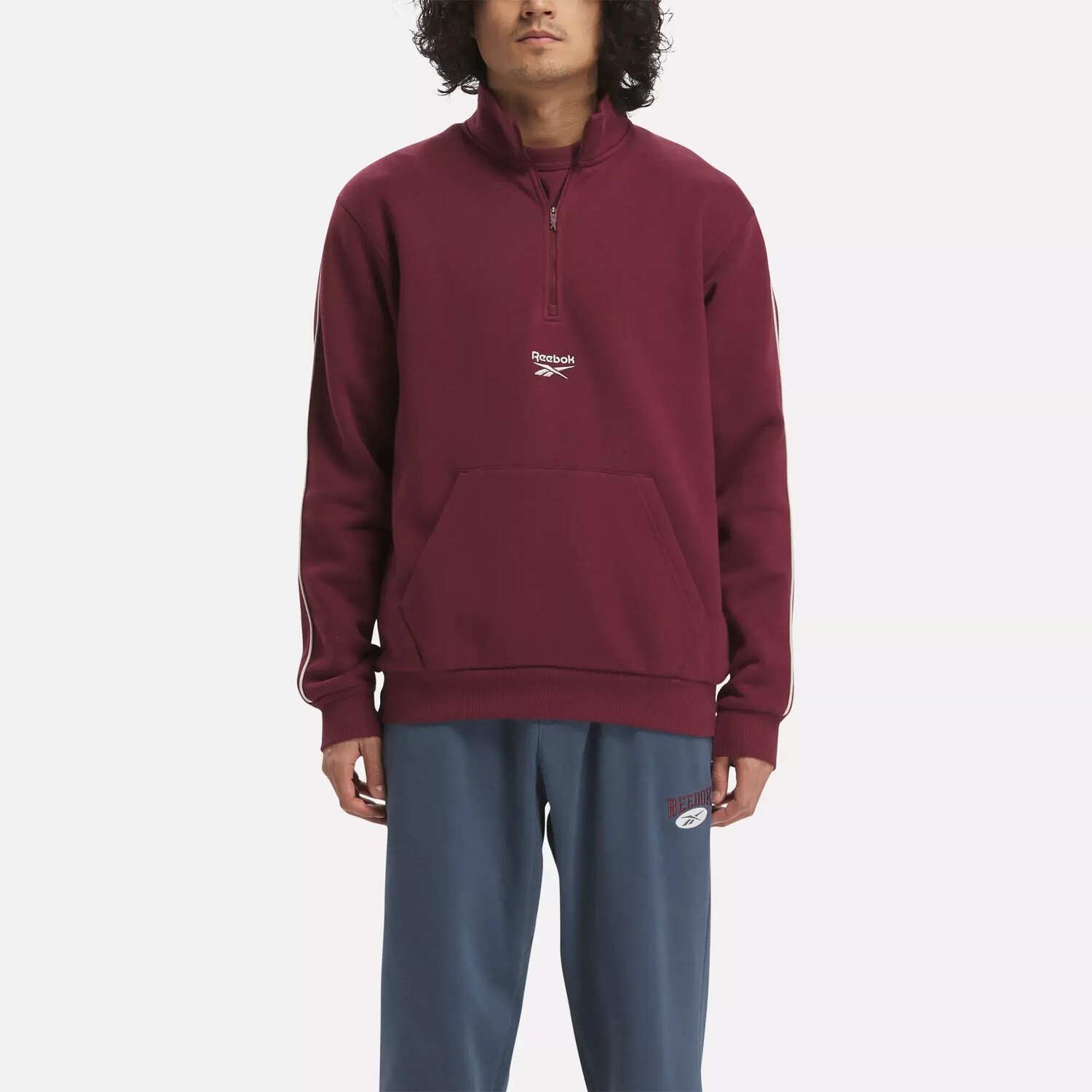 

Толстовка Identity Vintage Sport с молнией до четверти Reebok, бордовый