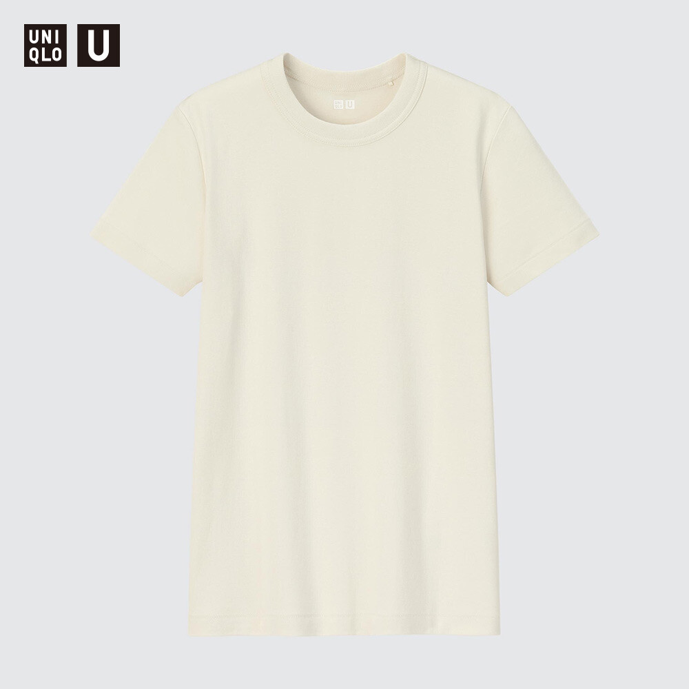 

Женская футболка Uniqlo с короткими рукавами, светло-бежевый