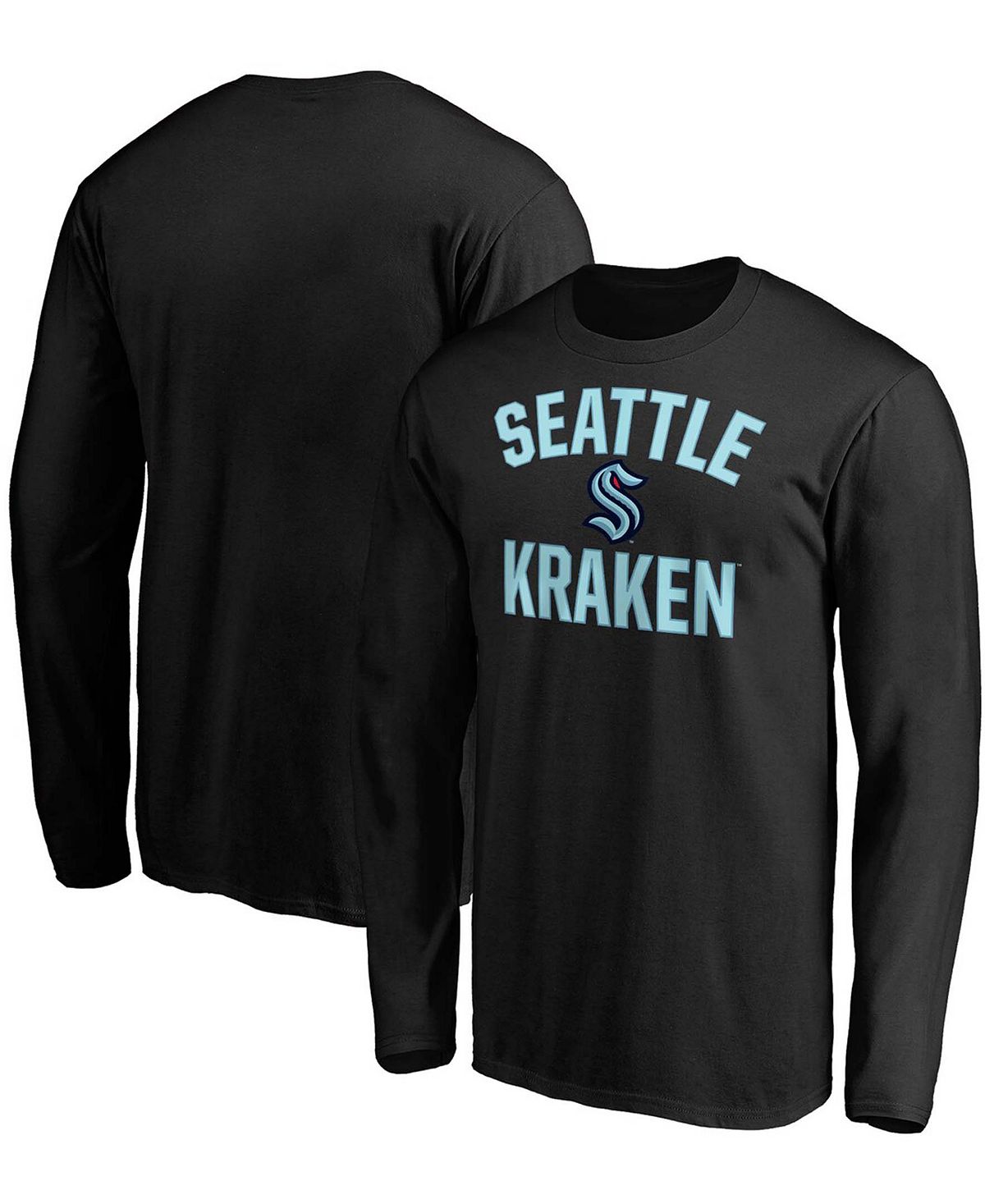 Мужская черная футболка с длинным рукавом seattle kraken victory arch Fanatics, черный шайба rubena seattle kraken mascot