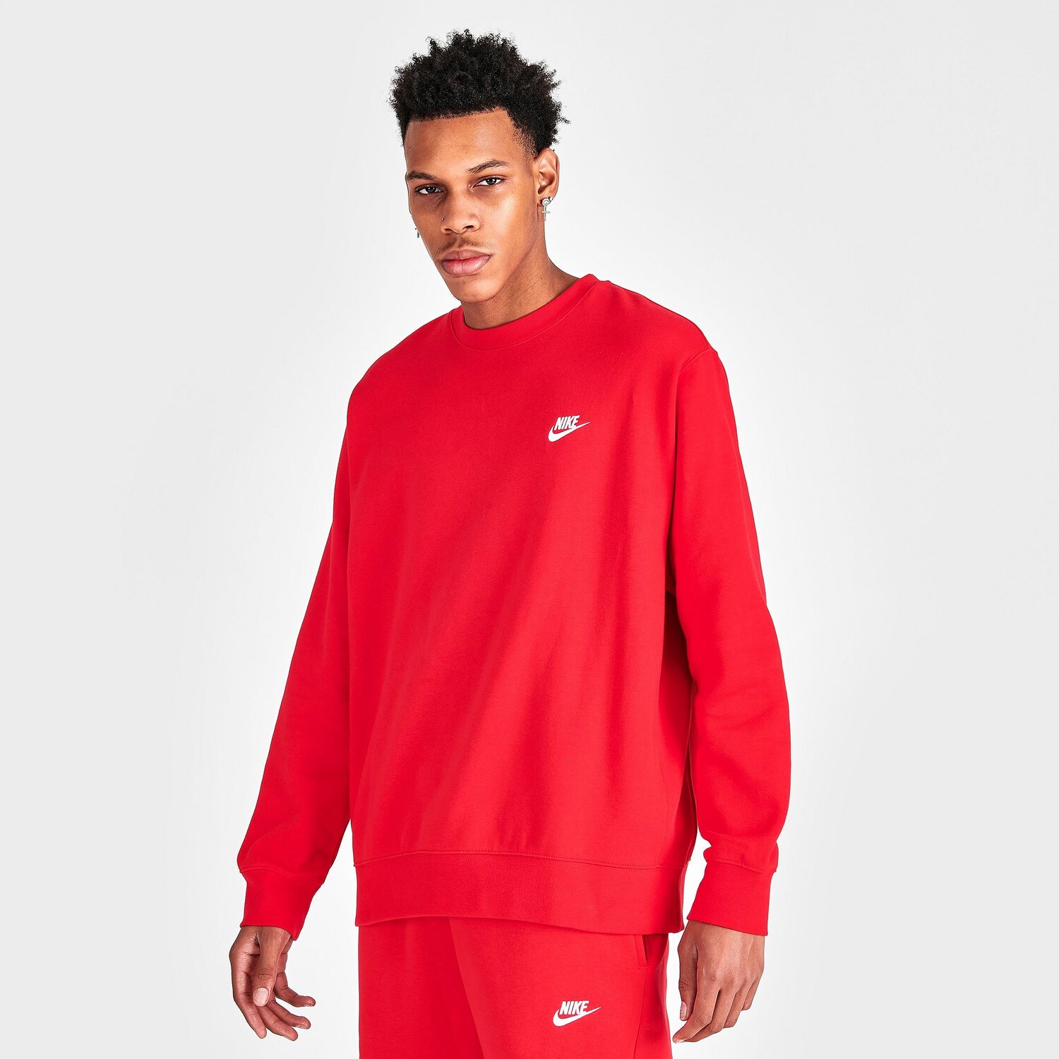 

Флисовая толстовка с круглым вырезом Nike Sportswear Club, красный