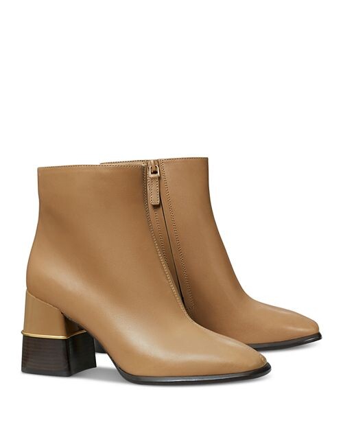 

Женские ботильоны на высоком каблуке с украшением Tory Burch, цвет Tan/Beige