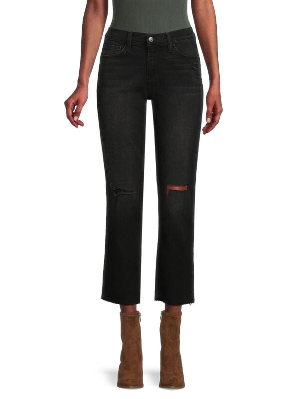 

Прямые джинсы со средней посадкой до щиколотки Joe's Jeans Merletta black