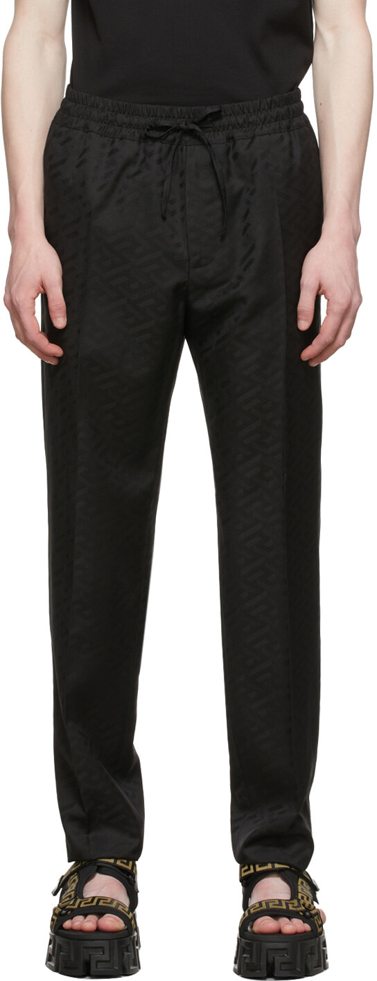 

Черные жаккардовые брюки La Greca Versace
