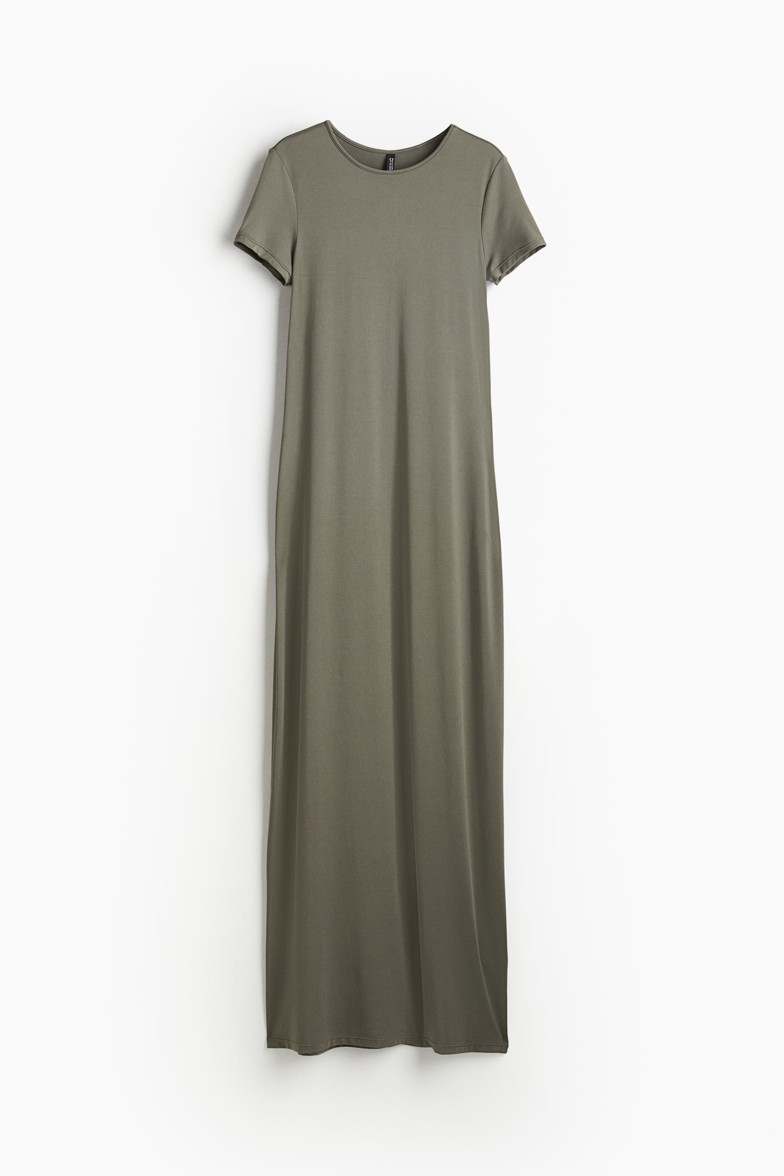 Платье H&M Jersey Bodycon, хаки платье длинное круглый вырез короткие рукава с напуском 52 зеленый