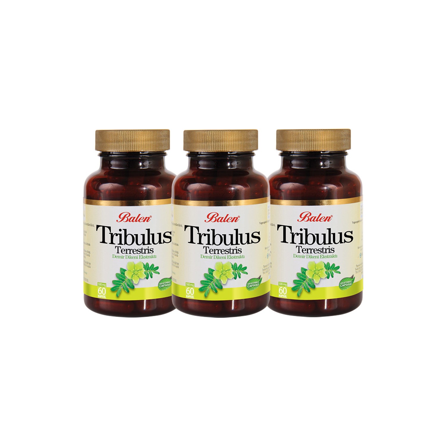 Пищевая добавка Balen Tribulus Terrestris 500 мг, 3 упаковки по 60 капсул zahler iron complex 10 капсул