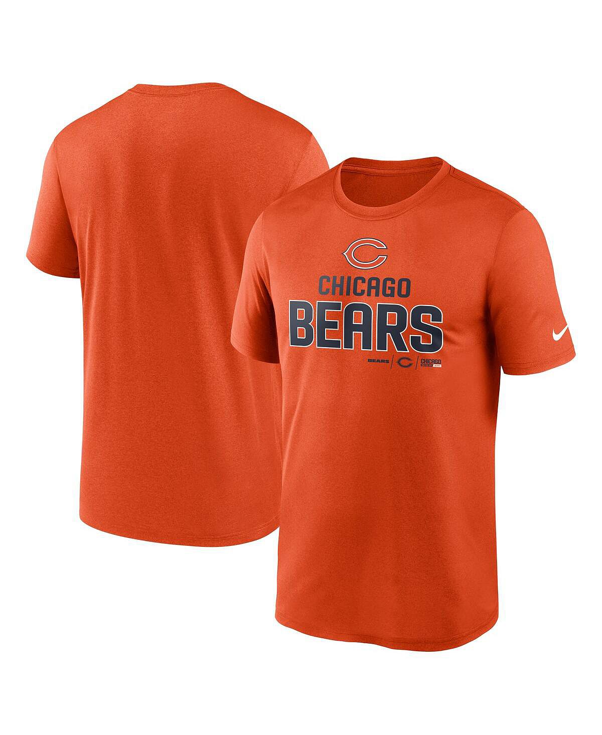 Мужская оранжевая футболка chicago bears legend community performance с изображением легенды сообщества Nike