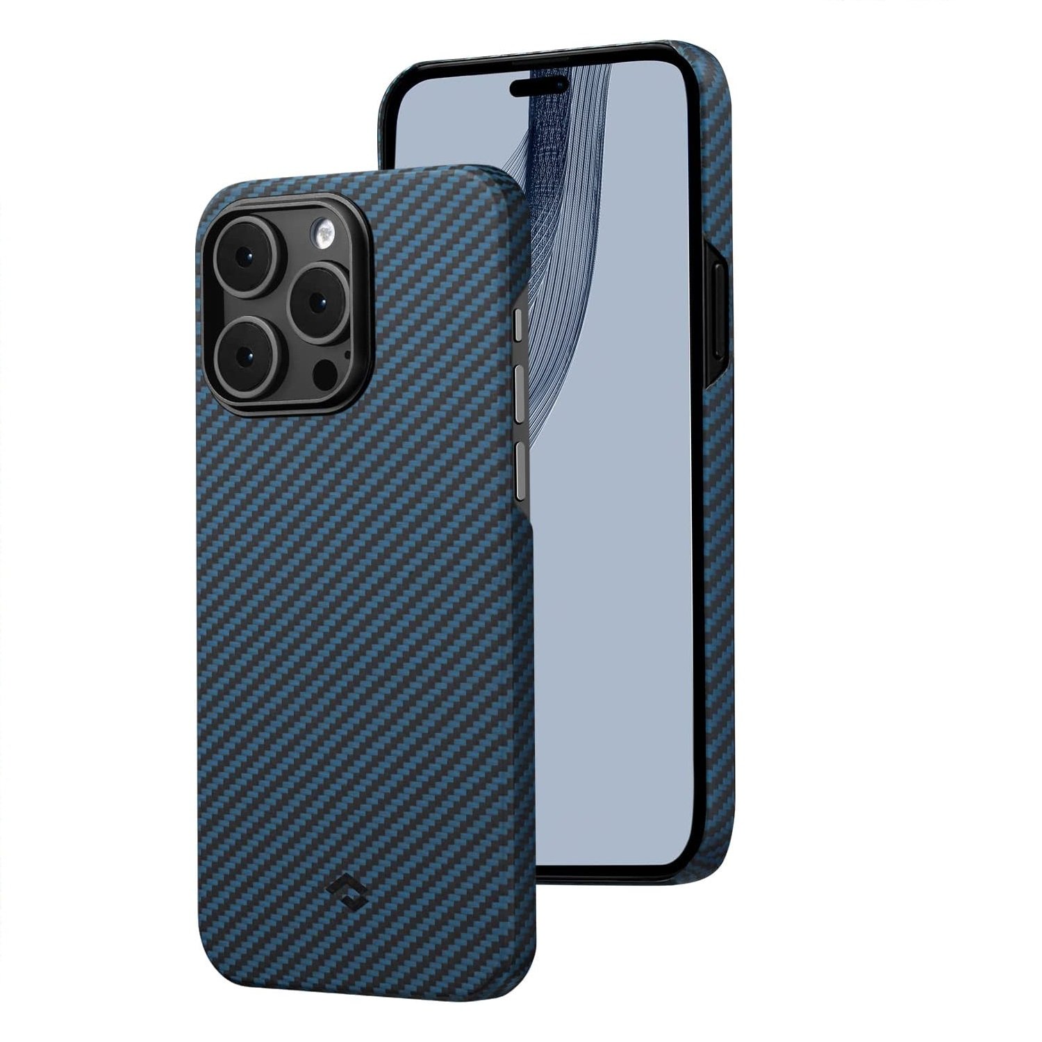 Чехол Pitaka MagEz Case 3 для iPhone 14 Pro, 1500D Black/Blue(Twill) - фото