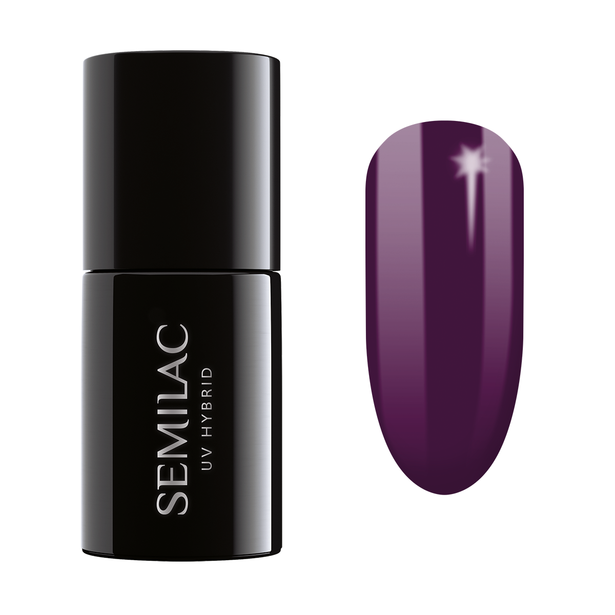 Semilac UV Hybrid гибридный лак для ногтей, 015 Plum