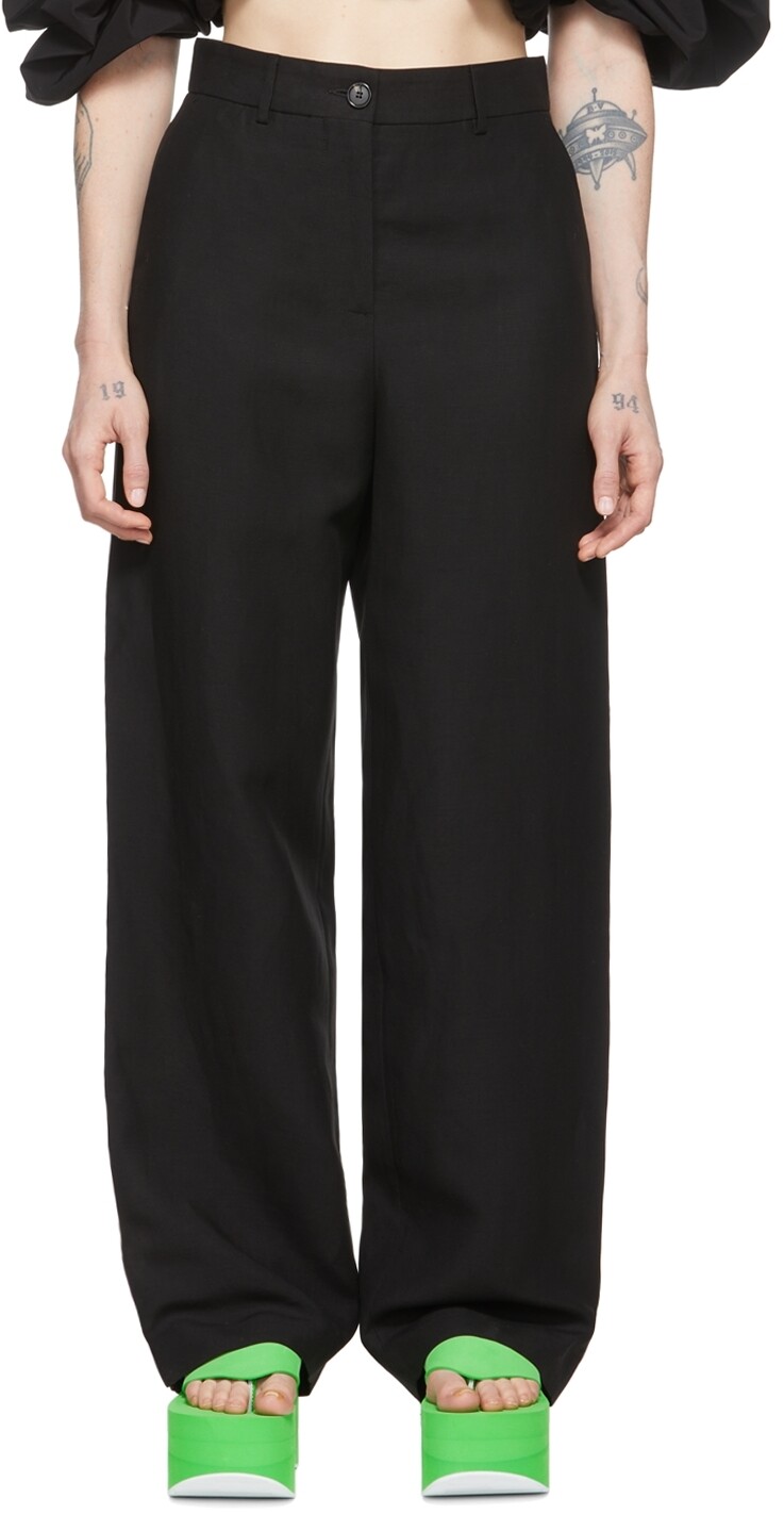 

Черные льняные брюки MSGM, Черный