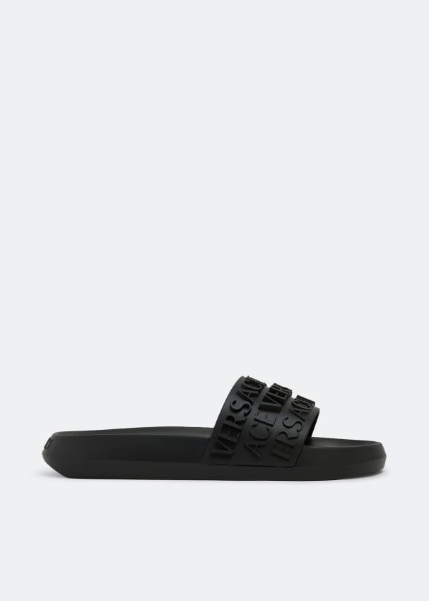 

Шлепанцы VERSACE Logo slides, черный