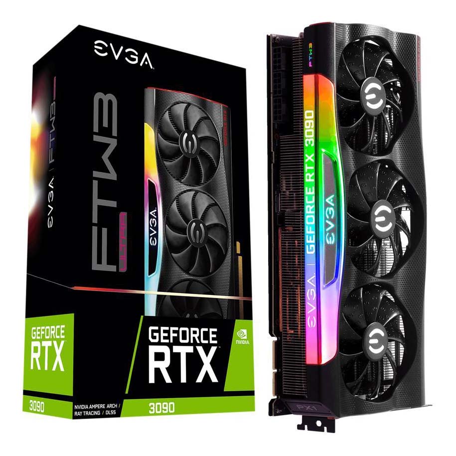 Видеокарта EVGA GeForce RTX 3090 FTW3, 24GB GDDR6X, 24G-P5-3987-KR 87mm 4pin dc 12v 0 55a pld09220s12h rtx 2060 gpu fan for evga evga rtx 2060 xc gaming geforce gtx1660ti xc cooling fans