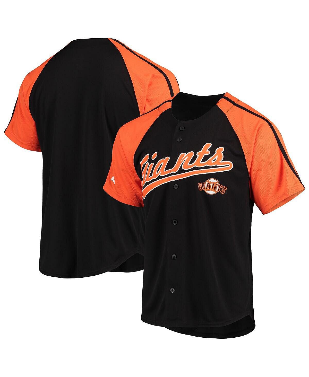 

Мужская черная копия джерси san francisco giants на пуговицах с регланом Stitches, черный